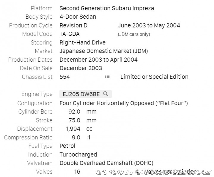 Subaru Impreza JDM WRX V Limitka Solberg 2004