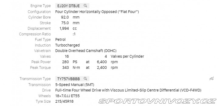 Subaru Ostatní modely Legacy Spec B GT STi WR 2005