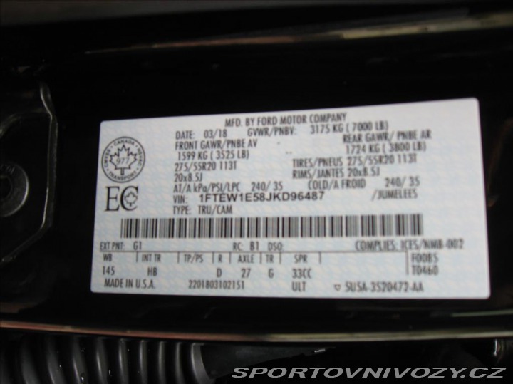 Ford Ostatní modely F-150 5,0 401PS Lariat Sport A 2019