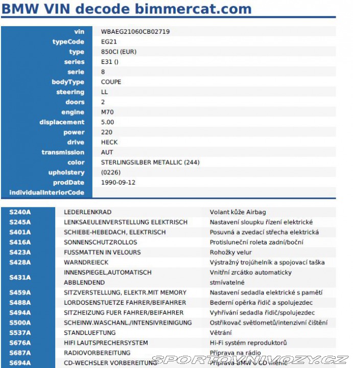 BMW 8 850i EU verze 1991 pěkné 1990