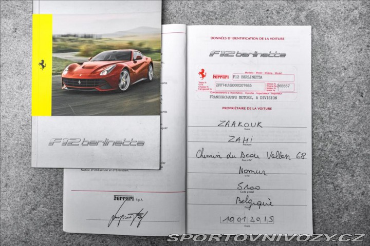 Ferrari F12berlinetta CZ, 100% stav, historie 2015