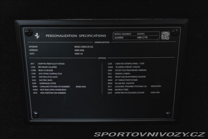 Ferrari 488 3,9 GTB KUPÉ DCT, LIFT, D 2018