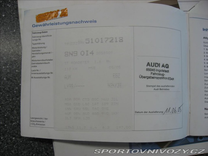 Audi TT 1,8 Turbo 150PS Roadster 2005