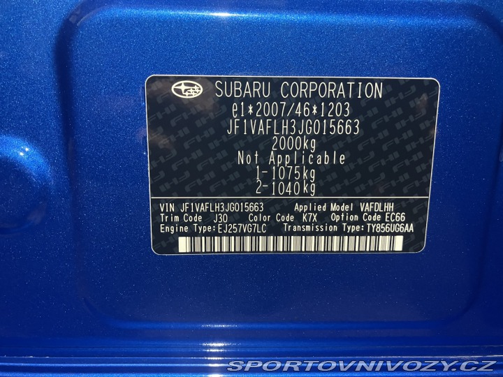 Subaru WRX STI FINAL EDITION 2018
