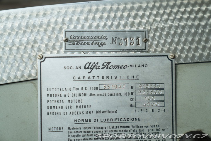 Alfa Romeo Ostatní modely 6C 2500 SS AERLUX TOURING 1947
