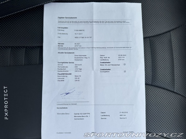Mercedes-Benz S REZERVOVÁNO, S560 4Matic 2017