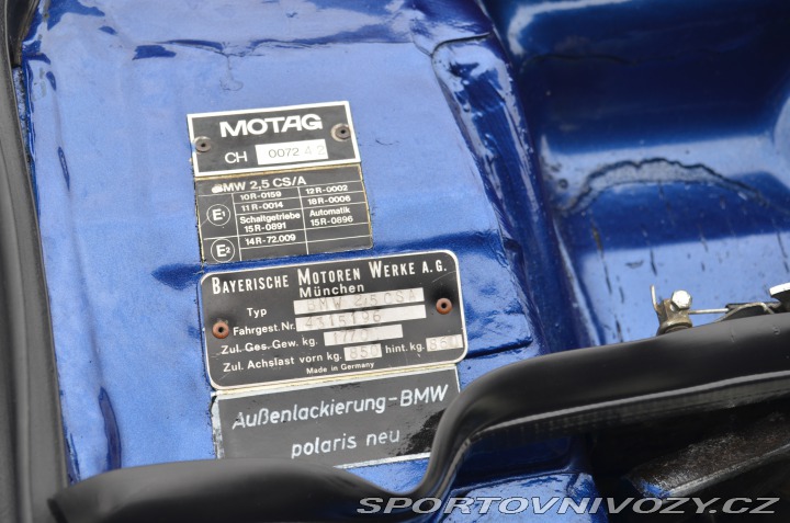 BMW Ostatní modely 2.5 CS, E9 Servis. kniha 1970