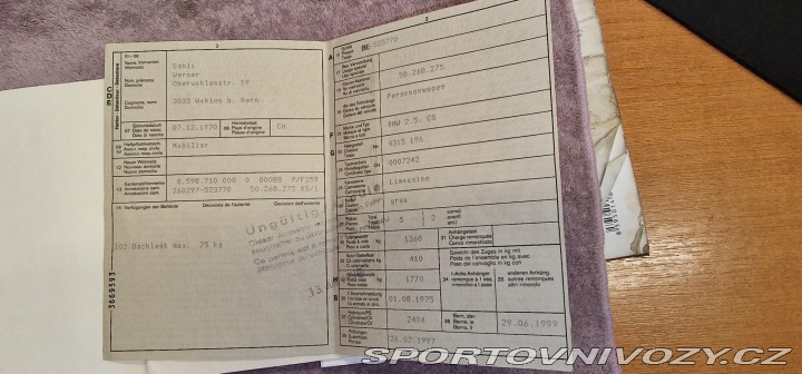 BMW Ostatní modely 2.5 CS, E9 Servis. kniha 1970