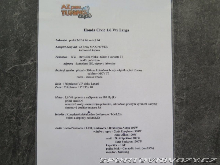 Honda CRX 1.6 16V, muzika, podvozek 1992