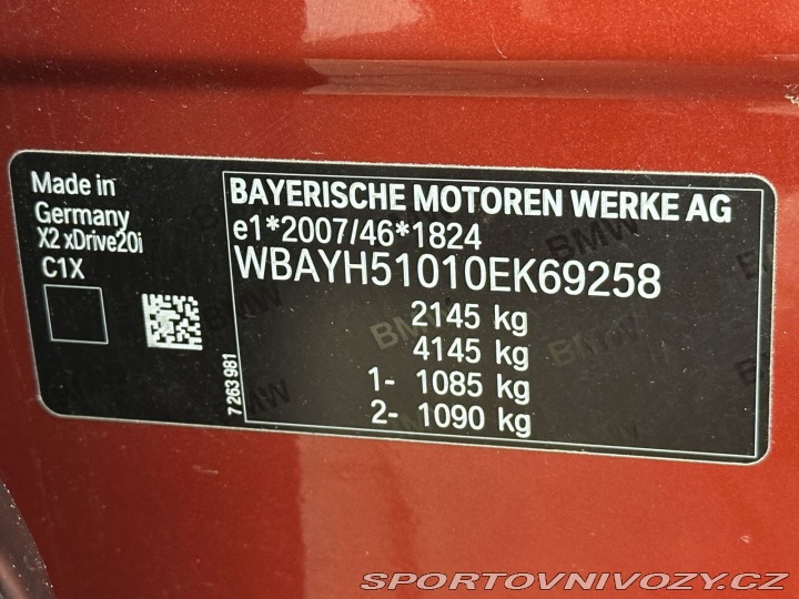 BMW X2 REZERVOVÁNO, xDrive 20i 1 2018