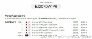 Subaru Impreza STi Wagon JDM 1999 ČR SPZ 1999
