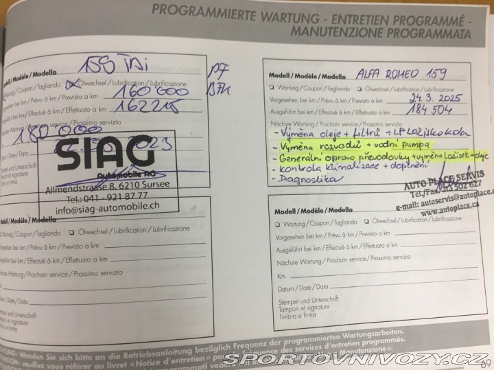 Alfa Romeo 159 1.8TBi - REZERVACE 2010