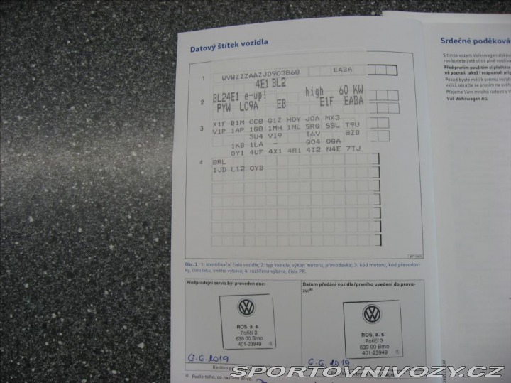 Volkswagen Ostatní modely up! 0,0 82PS  Elektro Drive P 2019