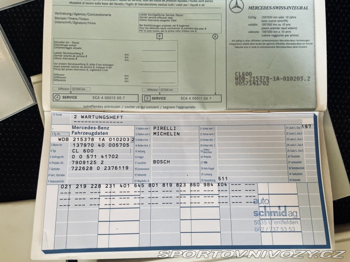 Mercedes-Benz CL Cl600 5.8 V12 - MAE Kola 2000