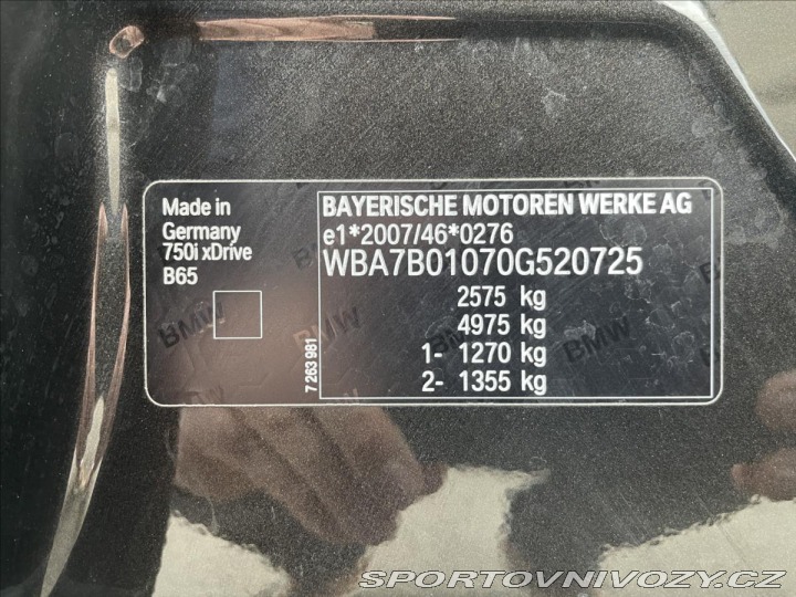 BMW 7 4,4 750i xDrive Laser*Sof 2016