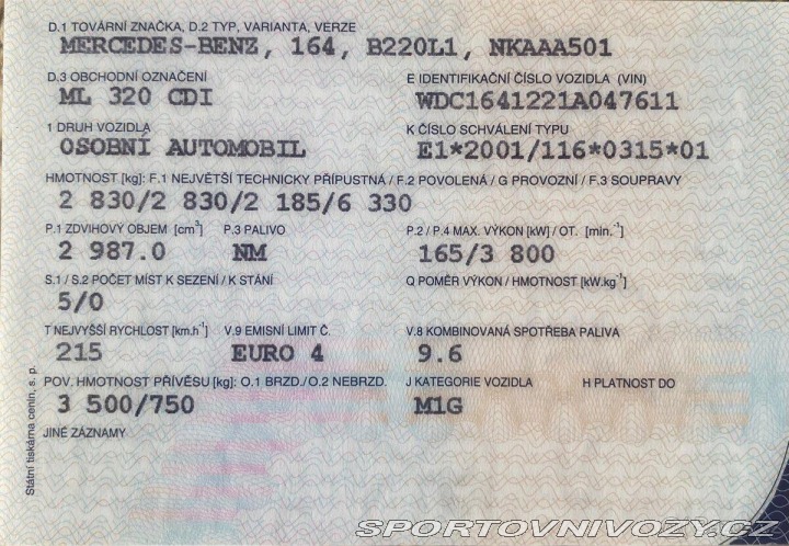 Mercedes-Benz Ostatní modely Třídy M 2,0   ML 320 CDI 2005