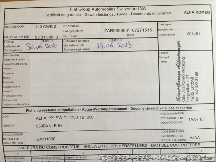 Alfa Romeo 159 1.8TBi TI 147kW TOP STAV 2010