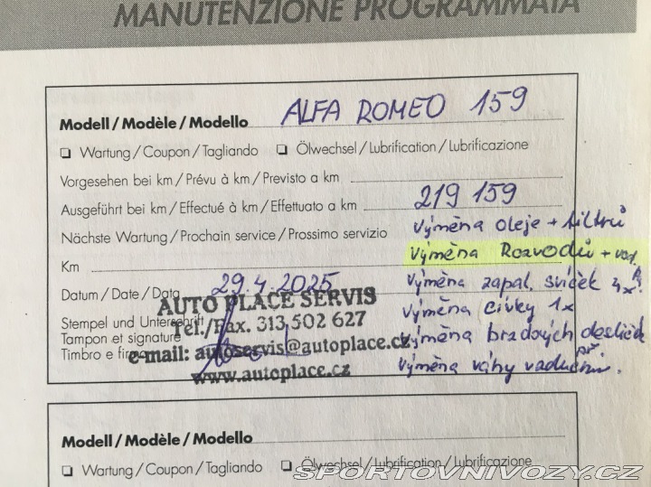 Alfa Romeo 159 1.8TBi TI 147kW TOP STAV 2010
