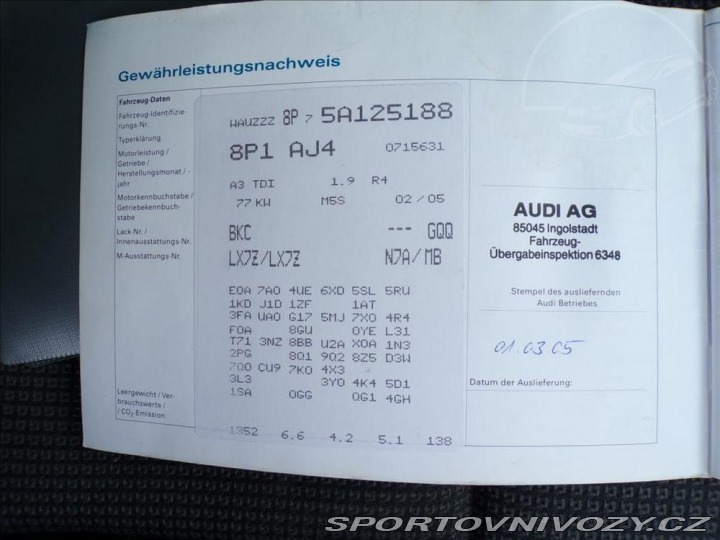Audi A3 1,9 TDI KLIMATIZACE 2005