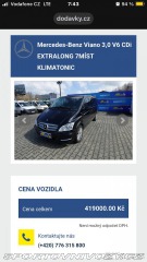 Mercedes-Benz Ostatní modely Viano 3,0 165 kW LONG 1800