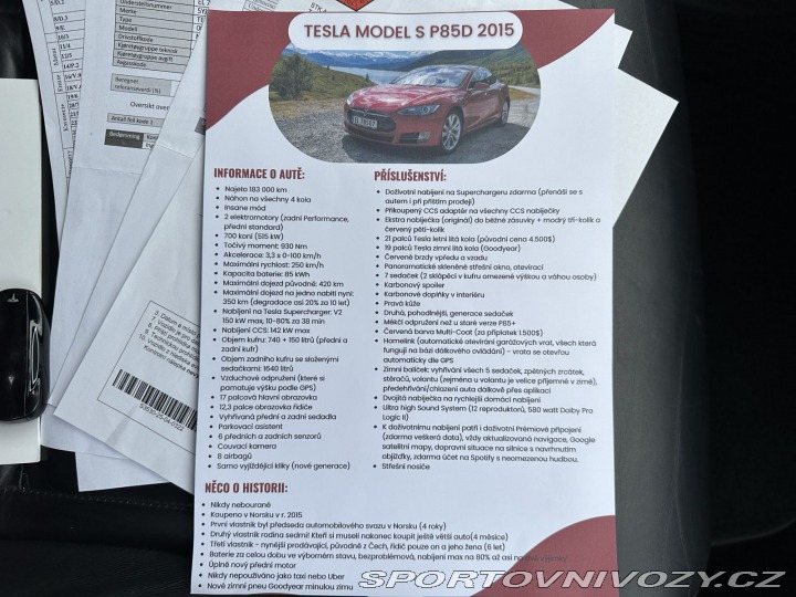 Tesla Model S REZERVOVÁNO, SP85D 4x4 FR 2015