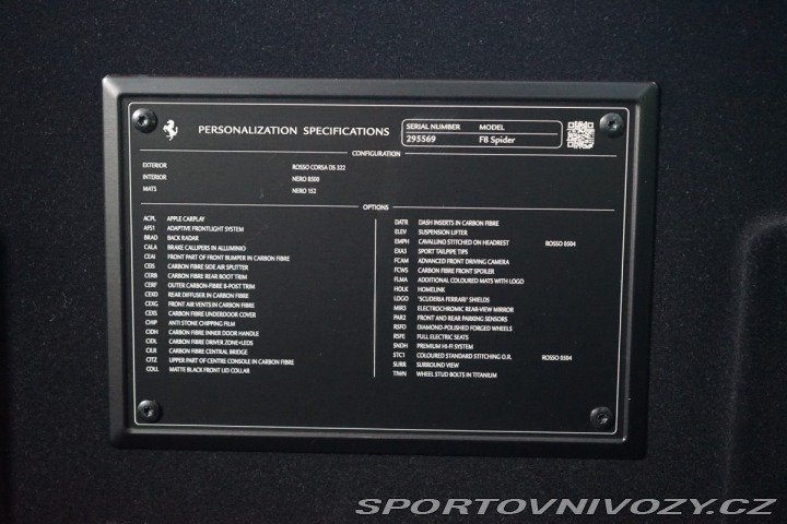 Ferrari F8 SPIDER*LIFT*CARBON*ZÁRUKA 2023