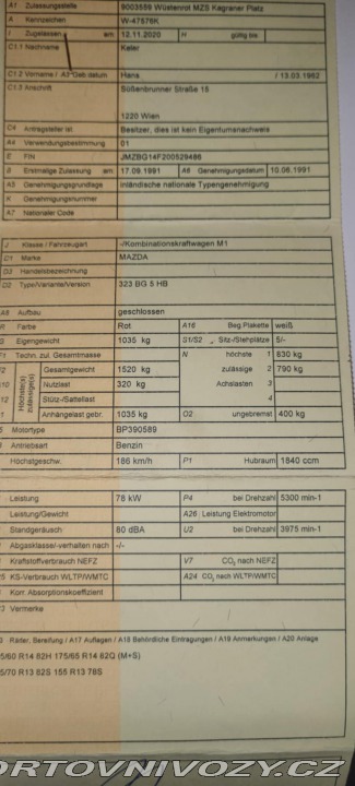 Mazda 323 323F BG 1.8 76 Kw 1991