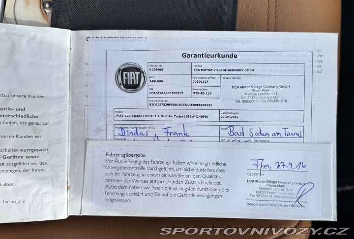 Fiat 124 Spider 1.4 Turbo LUSSO 2016