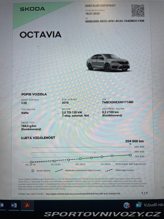 Škoda Octavia RS RS 2.0 TDI 4x4 DSG TOP 2019