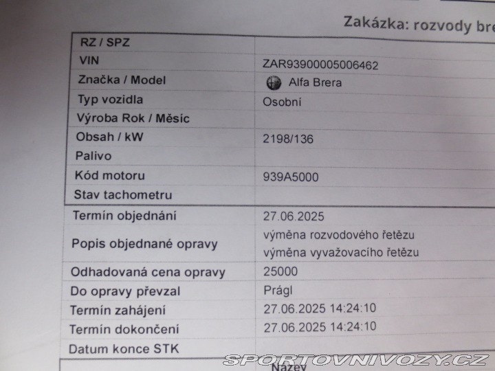 Alfa Romeo Brera 2.2 JTS, krásná+n.rozvody 2006