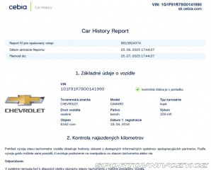 Chevrolet Camaro 6.2 SS V8 A/T, CZ Pôvod-N 2016
