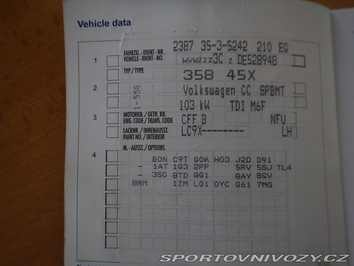 Volkswagen Passat CC CC 2.0 TDI, DIGIKLIMA, TA 2012
