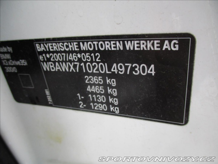 BMW X3 3,0 35i X-drive 225kw DPH 2011