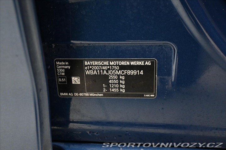 BMW 5 3,0 530d 210 kW AT8 LED Z 2020