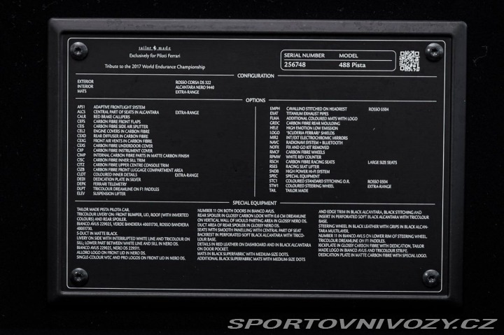 Ferrari 488 Pista PILOTI/Tailor Made/ 1800