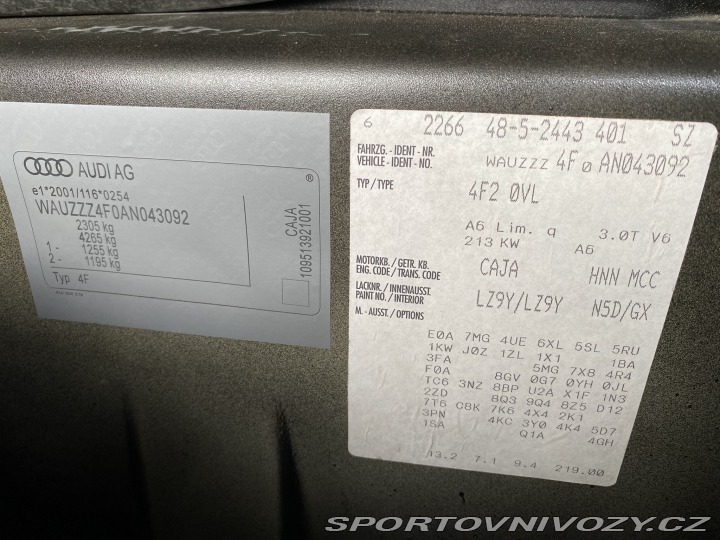 Audi A6 3.0 TFSI Quattro kompreso 2009