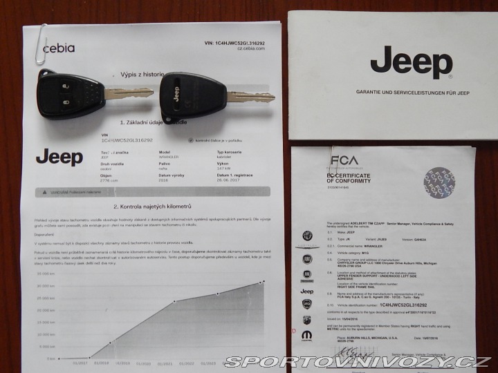 Ostatní značky Ostatní modely JEEP WRANGLER 2.8-32000KM 2017