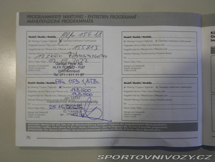 Alfa Romeo 159 SW 1,8TBi Ti REZERVACE 2009