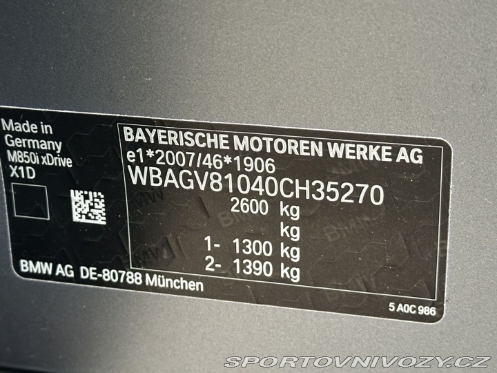 BMW M8 M850i 390kW X-Drive M-Pac 2021