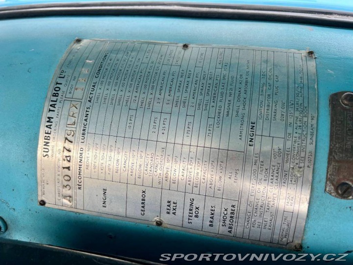 Ostatní značky Ostatní modely Sunbeam Alpine Roadster 1953