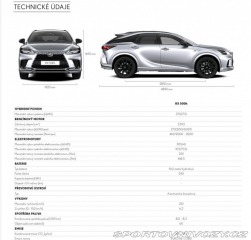Lexus Ostatní modely RX 500h 2.4Hybrid,CZ,1Maj,F SPORT 2023