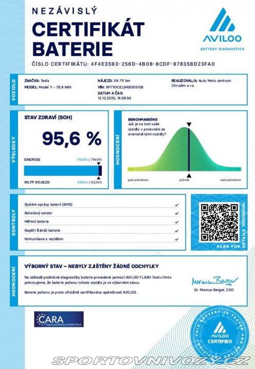Tesla Model Y Performance 393 kW SOH 2023