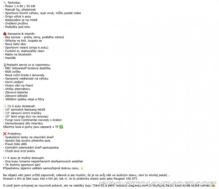 Citroën Ostatní modely Saxo VTS 2002