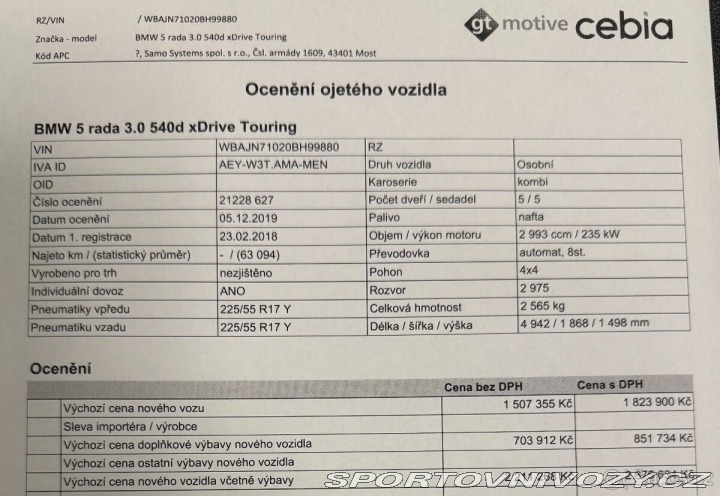 BMW 5 xdrive 235kw M sport G31 2018