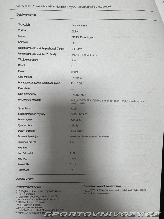 BMW 1 M140i Xdrive DPH 2019