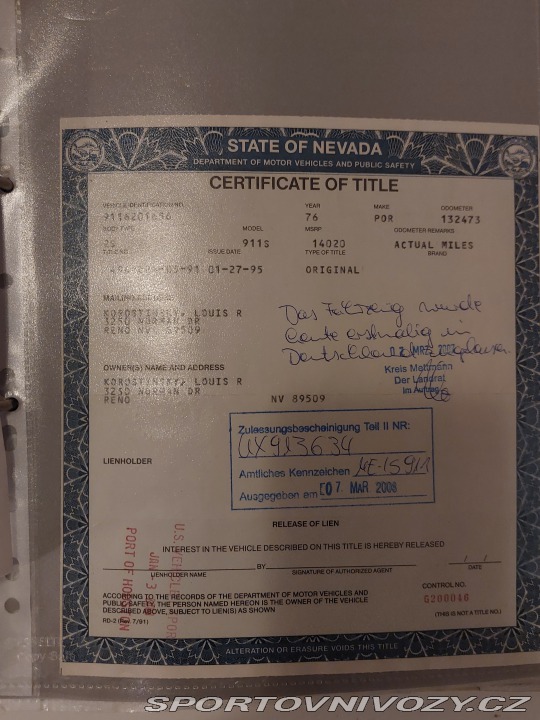 Porsche 911 911 s, G model 1976