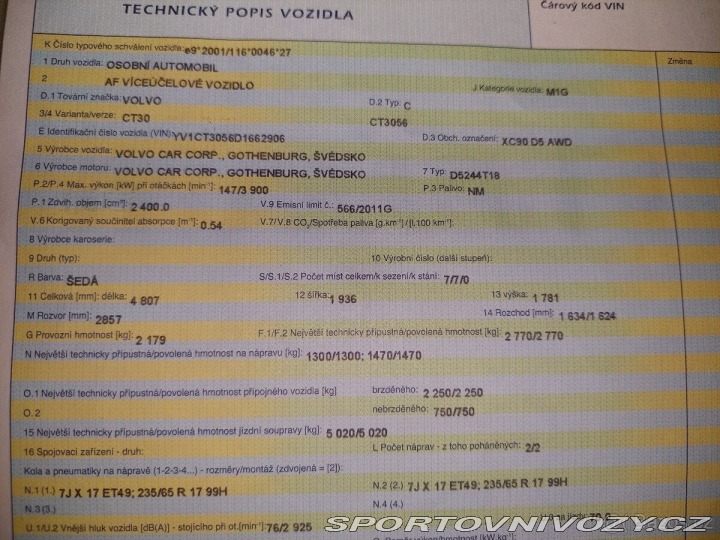 Volvo Ostatní modely XC90 2,4   D5 AWD 2012