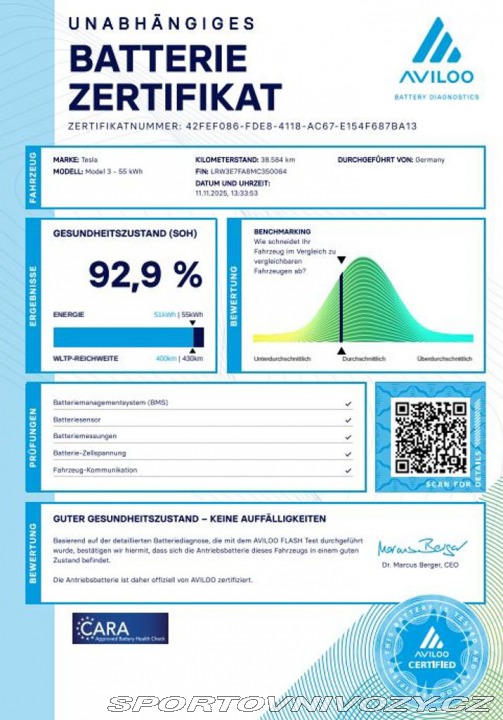 Tesla Model 3 Standard Range  239 kW SO 2021