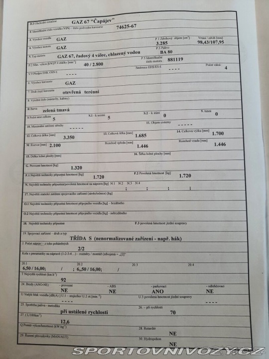 Ostatní značky Ostatní modely GAZ  67 Čapájev 1800