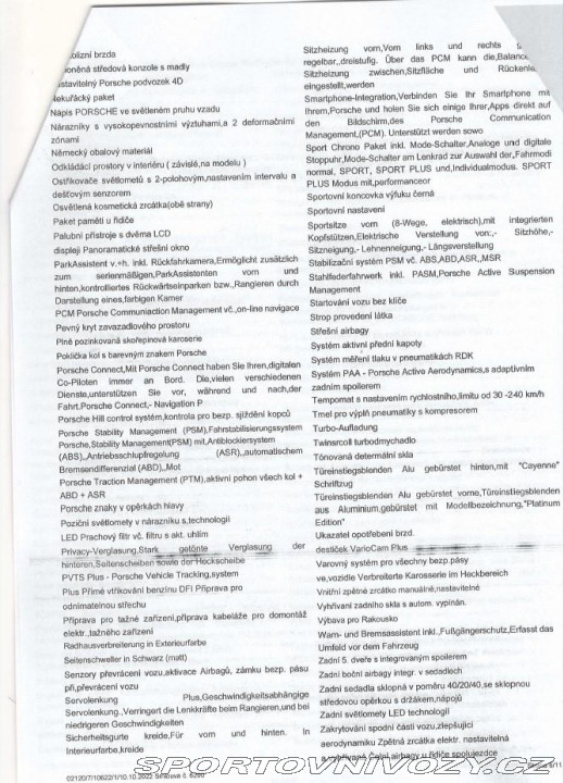 Porsche Cayenne 3.0V6 PLATINUM EDITION AP 2022